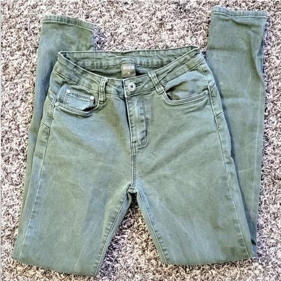 Denim - Olive Green Skinny Jeans
